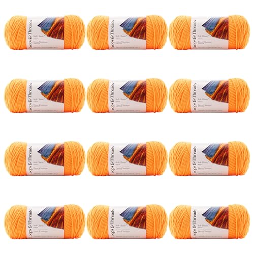 Amazon.com: Loops & Threads Safety Orange Soft Classic Neon Yarn